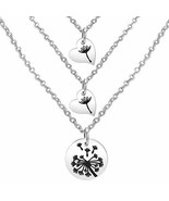 Mother Daughter Necklaces Set Stamped Dandelion Seed Jewelry Stainless S... - $37.98