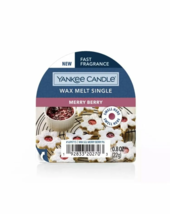 YANKEE CANDLE WAX MELT SINGLE...MERRY BERRY..FREE SHIPPING - £4.70 GBP