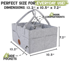 Baby Diaper Caddy Organizer Portable-Felt Basket for Changing Table, Unisex Bag - £14.56 GBP