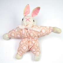 Vintage 80s Plush Easter Bunny Rabbit Pin Brooch Fabric Tiny Easter Spring White - £4.39 GBP