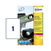 Avery L4775-20 Heavy Duty Weatherproof Labels for Laser Printers (210 x 297 mm,  - £42.63 GBP