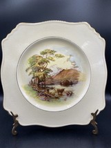 Royal Winton Grimwades square plate beige, brown, Highland Cattle VTG Rare READ - £11.26 GBP