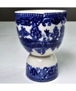 Vintage Willow Double Egg Cup Made In Japan Blue White 3.75x2.75in Love ... - $31.59 CAD