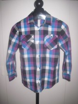 OLD NAVY BOYS LS PLAID SHIRT-COTTON/POLY-XL-EXCELLENT, BARELY WORN-GREAT - £2.35 GBP