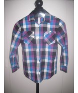 OLD NAVY BOYS LS PLAID SHIRT-COTTON/POLY-XL-EXCELLENT, BARELY WORN-GREAT - $2.99