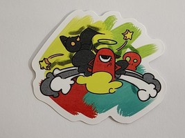 Alien Like Creature with Halo Multicolor Graffiti Cartoon Sticker Decal Awesome - £1.83 GBP