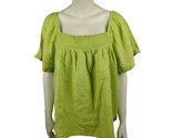 Joyspun Womens 3X Lime Green Twist Off Shoulder Gauze Top - $13.06
