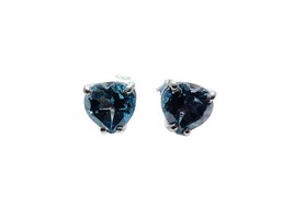 925 Silver London Topaz Heart Earrings Blue For Her Gifts - £41.67 GBP