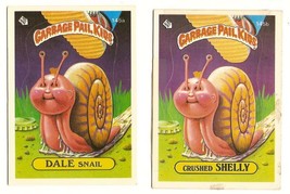 1986 Garbage Pail Kids Series 4 Cards 145a Dale Snail / 145b Crushed She... - $4.83