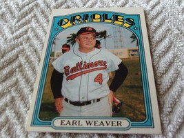 1972 Topps # 323 Earl Weaver Orioles Near Mint / Mint Or Better !! - £26.14 GBP