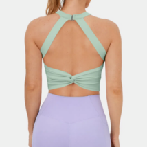 Size XS, Halara Pale Green Cloudful Backless Cut Out Twisted Cropped Yog... - $12.99