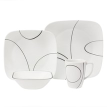 Corelle Simple Lines 16-piece Square Dinnerware Set - £127.87 GBP