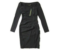 NWT Catherine Malandrino Black Label Psycho Noir Black Stretch Wool Dress 0 $590 - £33.57 GBP