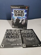 Rock Band - PlayStation 2 PS2 - w/ 2 Manuals Track pack volume 1 &amp; 2 - £7.79 GBP