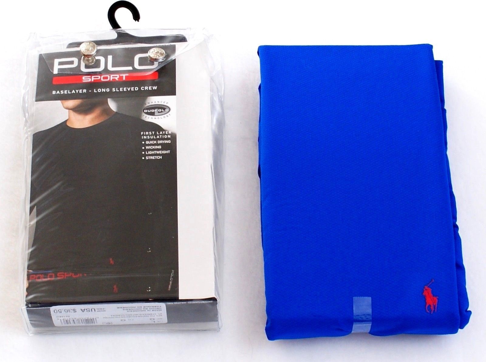 Polo Sport Ralph Lauren Blue Long Sleeve Crew Baselayer Shirt Men&#39;s NWT - $27.74