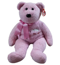 Ty Beanie Buddies It's A Girl Pink Teddy Bear Plush Stuffed Animal Toy 2002 14" - £12.39 GBP