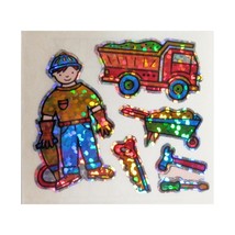 2000s Hambly Holographic Construction Worker Single Sticker Sheet 1.5&quot; T... - $5.46 CAD