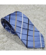 Donald J Trump Signature Collection Tie Blue Check 100% Silk Gold Bar READ - £14.89 GBP