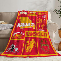 Football Blanket Ultra Soft Flannel Throw Blankets Lightweight Warm Kans... - £11.10 GBP