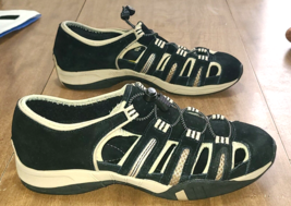 Relativity Size 7M Shoes Athletic Jackie Slip On Peek Through Sides Blac... - $37.43