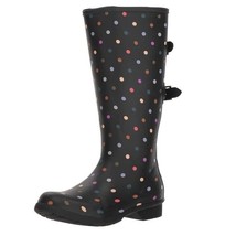 Chooka Womens 8 M Black Polka Dot Rubber Water Resistant Rain Boots NIB YT6 - $437.47 MXN