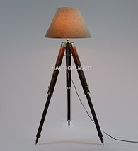 Nauticalmart Floor Standing Chrome Finish Wooden Tripod Floor Lamp - $144.00