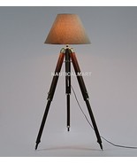Nauticalmart Floor Standing Chrome Finish Wooden Tripod Floor Lamp - $196.94 CAD