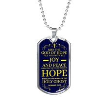 God Will Fill You With Joy Peace And Hope Christian Faith Necklace Stainless St - £38.04 GBP+