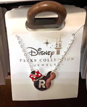 Disney Parks Minnie Mouse Icon Letter R Silver Color Necklace Child Size... - £25.88 GBP