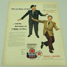 1954 Print Ad Texaco Havoline Motor Oil Donald O'Connor & Jimmy Durante - $15.67
