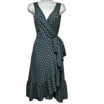 Tory Burch medallion Ruffle Wrap Sleeveless V-neck Dress Size 2 - $64.34