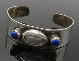 Delbert Chatter Navajo 925 Silver - Vintage Lapis Lazuli Cuff Bracelet - BT5620 - $261.22