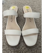 Sole Society White Two Strap Slip On Sandal Heels Size 9.5 - $44.71 CAD