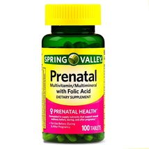 Spring Valley Prenatal Multivitamin / Multimineral &amp; Folic Acid 100 Tablets - $19.75