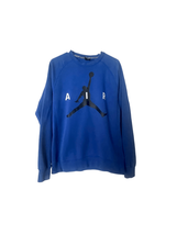 Air Jordan Mens Blue Flight Jumpman Crew Neck Pullover Sweatshirt Size L... - $28.99