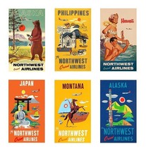 6 Northwest Airlines Magnets - £23.89 GBP