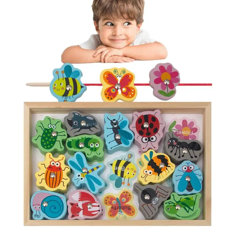 Magnetic 2 in 1 Fishing Toy Color Sorting Wooden Magnetic Fishing Game - £13.42 GBP+