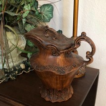 Vintage large Brown Treasure Craft Pitcher Jug with Lid Made in the USA - $59.40