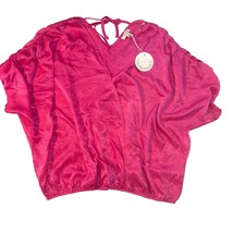 Umgee Womens Pink Faux Wrap Polyester Pullover Blouse, Size 2XL NWT - £15.61 GBP