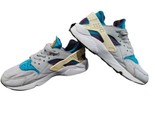 Nike Air Huarache Men Sz 8.5 Wolf Grey Aqua White Running Shoes 318429-024  - £22.78 GBP