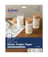 Full-Sheet Sticker Project Paper 8.5&quot;X11&quot; 7 Sheets-Clear - £15.03 GBP
