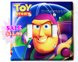 Buzz Lightyear Space astronaut Toy story Double light switch cover plate... - $11.97