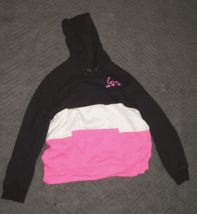 No Boundaries Women Black White Pink Pullover Hoodie Size XL 15-17 - $17.81