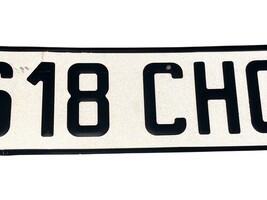 Vintage French License Plate 618 CHC 06 EU France Metal 20.5” image 3