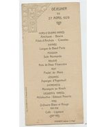 Cosset 1929 Embossed Monogrammed French Restaurant Menu Card - $15.84