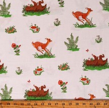 Cotton Woodland Animals Forestburgh Heather Ross Fabric Print by Yard D659.56 - $14.95