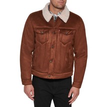 Levi&#39;s Men&#39;s Faux Leather Classic Trucker Jacket Brown Faux Shearling - Small - £74.41 GBP