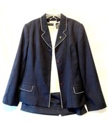 Amanda Smith Vintage Navy Blue Suit Skirt Top And Jacket 12P Fully Lined... - £31.46 GBP
