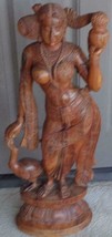 Beautiful Hand Carved Solid Wood Statue – Woman In India–Amazing Gorgeous Detail - £237.10 GBP