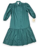 NOS Vtg Models Coat Neiman-Marcus Green Snap Dress Long Waist USA Women’... - £42.83 GBP